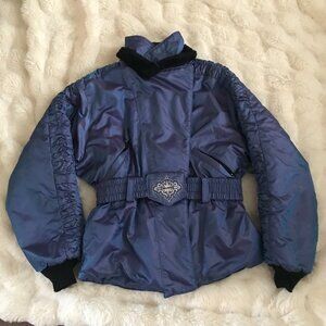 Vintage Womens Blue Polaris Snowmobile Jacket Large